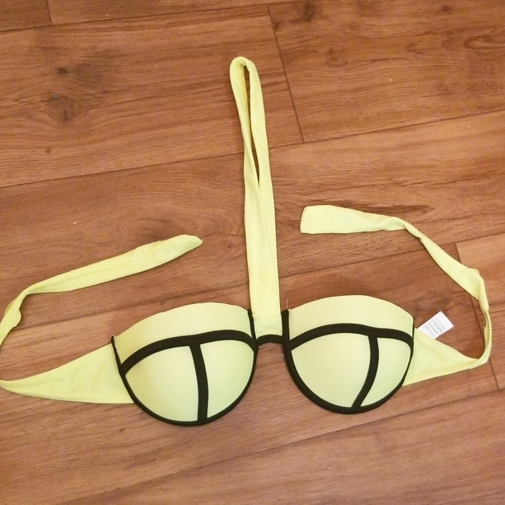 Neon yellow bikini top
